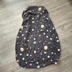 Loulou LOLLIPOP‎ Baby bamboo Planets Stars Charcoal crib sheet